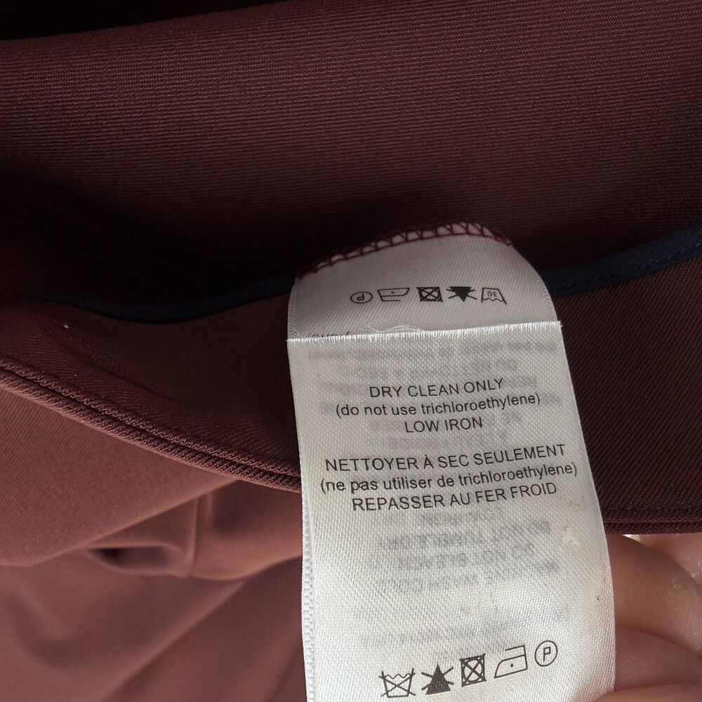 THE ROW Rust Brown Pants 14 Stretch Woven Tapered Leg Front Seam Modern Office - Picture 8 of 15